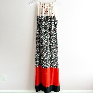 Donna Morgan Dress size 12 Maxi Geometric Red Pink Black